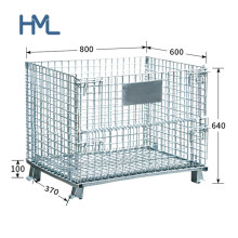 Galvanized Industrial Warehouse Stackable Folding Collapsible Metal Forklift Wire Baskets